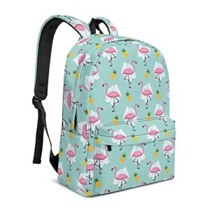 ewobicrt flamingo pineapple backpack 16.7 inch large cute laptop bag casual daypack bookbag for work travel camping