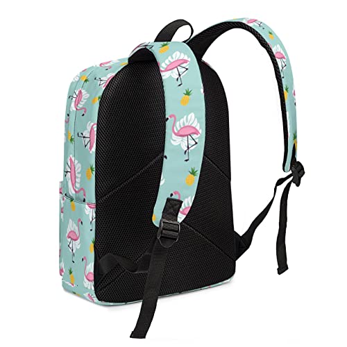 Ewobicrt Flamingo Pineapple Backpack 16.7 inch Large Cute Laptop Bag Casual Daypack Bookbag for Work Travel Camping