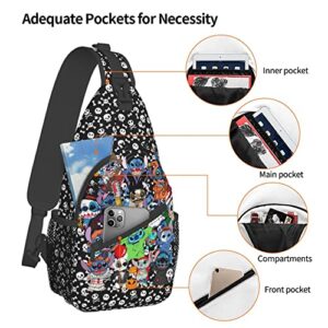 Horror Movie Crossbody Sling Backpack Cartoon Sling Bag Travel Hiking Chest Bag Daypack For Purses Shoulder Bag Women Men'S