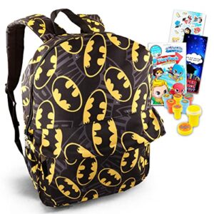 detective store batman backpack for boys 8-12 set – 16” batman backpack for kids bundle with stickers,stampers,more,batman school stuff