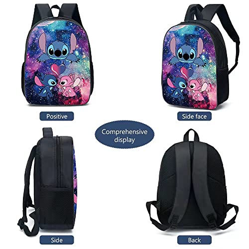 GDFENDU Anime Backpack with Lunch Bag Pencil Case,3Pcs 16.5in 3D Printed Bookbags Set, Travel Rucksacks Book Bags School Bag (B)