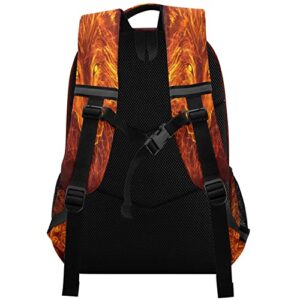 Fire Wolf Head Backpack Kids Backpacks Laptop Bag 16 inch Casual Daypack Back Pack Double Zipper Travel Sports Bags with Adjustable Shoulder Strap Backpack for Teens Girls Boys