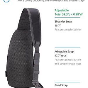 PivotWing Sling Bags for Men Womens Lightweight Small One Strap Chest Side Bag Mini Crossbody Day Pack Everyday Sling Backpack Bodybag for Trip Gym Outdoor Dog Walking Black