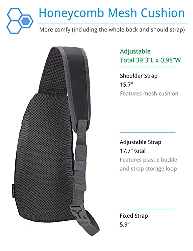 PivotWing Sling Bags for Men Womens Lightweight Small One Strap Chest Side Bag Mini Crossbody Day Pack Everyday Sling Backpack Bodybag for Trip Gym Outdoor Dog Walking Black