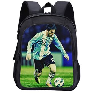 kbiko-zxl boys lionel messi backpack durable school bookbag-lightweight travel rucksack classic soccer star daypack