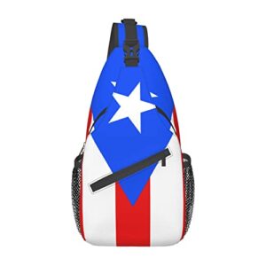 puerto rico flag sling crossbody backpack bag chest bag for men women travel hiking daypack