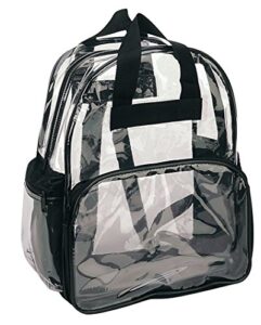 nufazes clear backpack- see through clear backpacks- school sports work security travel