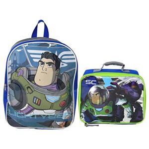 buddy n buddies lightyear rectangle lunch bag, and buzz lightyear 15 backpack with plain front