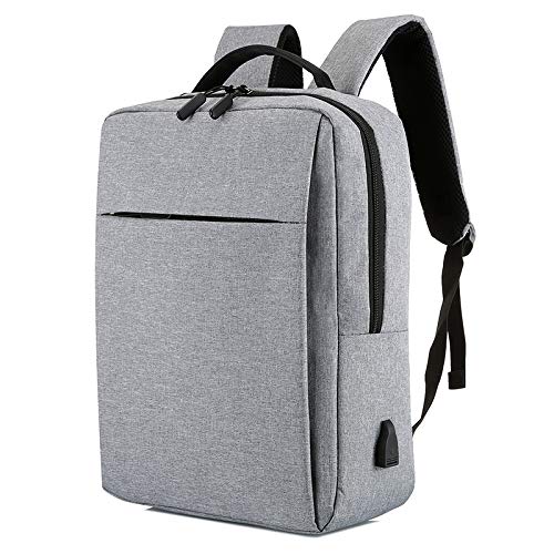 Jranter Laptop Backpack Slim Business Work College School Computer Bag with USB Charging Port Fits 15.6 inch Notebook (gray)