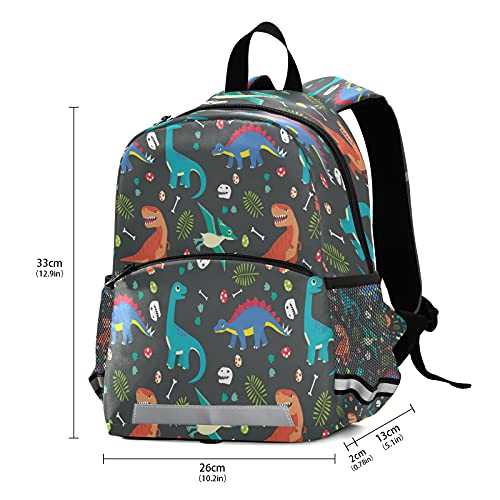 senya Kids Backpack Dinosaur Pattern Colorful Kindergarten School Bag for Toddler Girls Boys