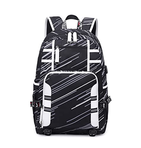 Middle-High School Backpacks for Teens Boys Mens with USB Charger, Capacity Boys Elementary Bookbags Laptop Backpacks, Water-resistant Travel Rucksacks