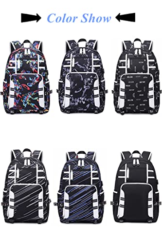 Middle-High School Backpacks for Teens Boys Mens with USB Charger, Capacity Boys Elementary Bookbags Laptop Backpacks, Water-resistant Travel Rucksacks