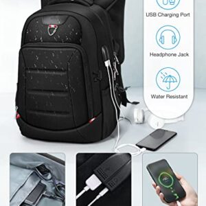 HOMIEE Laptop Backpack Extra Large Travel Backpack 40L Anti Theft College School Backpack for Men Women with USB Port, Water Resistant Business Computer Bag Fit 17.3 Inch Laptop