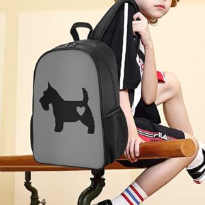 ACOSAT Scottie Dog Backpack Teenagers 16.7inch Schoolbag Outdoor Backpacks