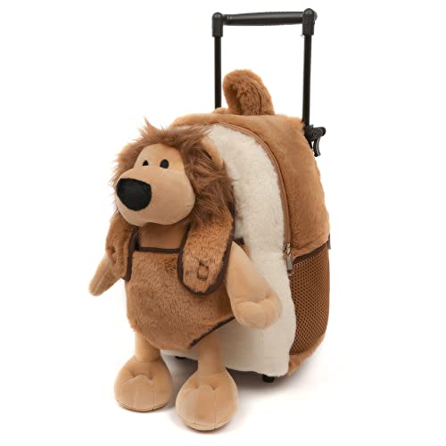 FUNDAY Toddler Backpack with Removable Wheels - Little Kids Luggage Backpack with Stuffed Animal Toy for Toddler Boys and Girls