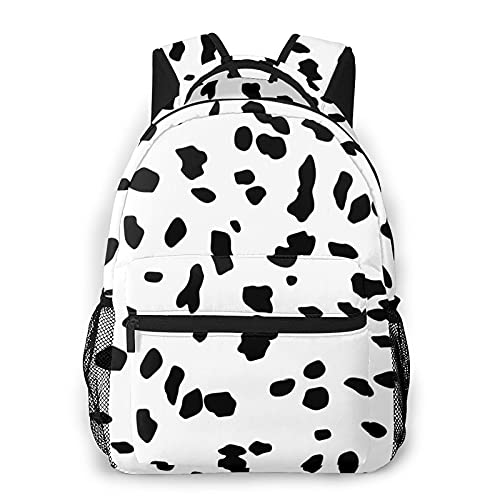 Teery-YY Backpack Dalmatian Dog Print Casual Daypacks Bag for Mens Womans Girls Boys Teens, School Laptop Hiking Travel Daypack College Bookbag,Black,One Size