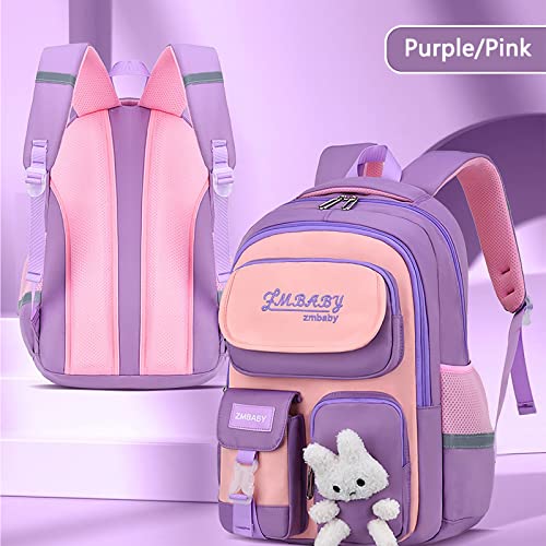 Kawaii Backpack Girls Backpack Cute Large Capacity Backpack Multifunction Laptop Travel Bag For Girls (Purple 17inch)