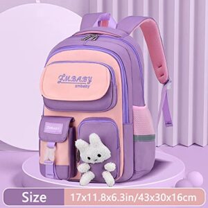 Kawaii Backpack Girls Backpack Cute Large Capacity Backpack Multifunction Laptop Travel Bag For Girls (Purple 17inch)