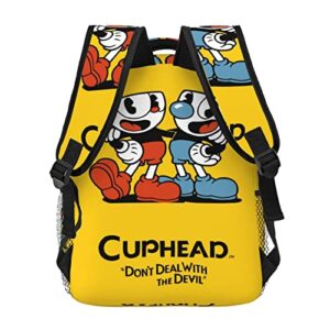 Zqiyhre Cupx-Head Backpack Print Cartoon Waterproof Laptop Backpack Casual School Backpack for Student