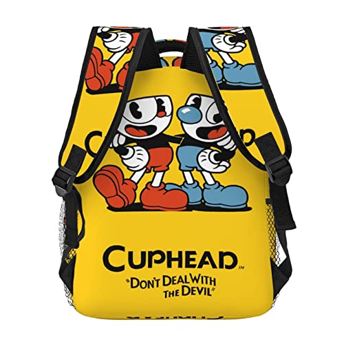 Zqiyhre Cupx-Head Backpack Print Cartoon Waterproof Laptop Backpack Casual School Backpack for Student