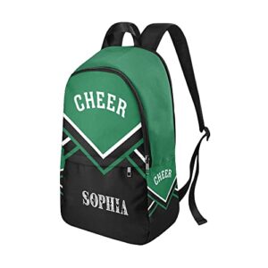 Green Cheerleaders Backpack Laptop Bag Daypack for Hiking Adult Christmas Gift, 11.8''(L)x5.51''(W)x17.72''(H)