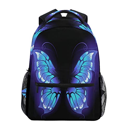 ALAZA Purple Butterfly Wing Backpack Daypack College School Travel Shoulder Bag