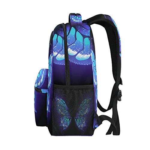 ALAZA Purple Butterfly Wing Backpack Daypack College School Travel Shoulder Bag