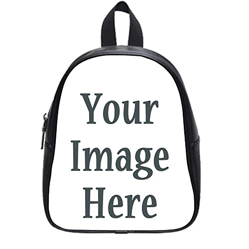 Photo Or Text Image DIY Custom Backpack School PU Leather Bag Black