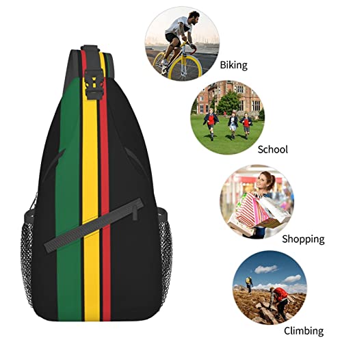 Gelxicu Vintage Jamaican Flag Sling Backpack Travel Hiking Daypack Cute Jamaica Flag Crossbody Shoulder Bag