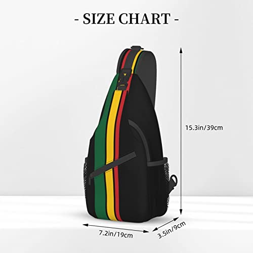 Gelxicu Vintage Jamaican Flag Sling Backpack Travel Hiking Daypack Cute Jamaica Flag Crossbody Shoulder Bag