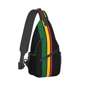 Gelxicu Vintage Jamaican Flag Sling Backpack Travel Hiking Daypack Cute Jamaica Flag Crossbody Shoulder Bag