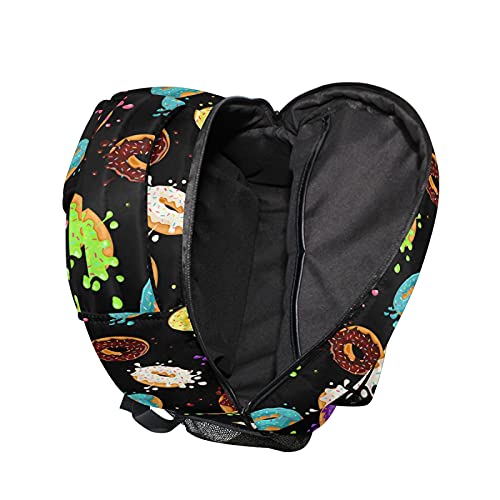 ALAZA Macaron Donuts Black Travel Laptop Backpack Durable College School Backpack