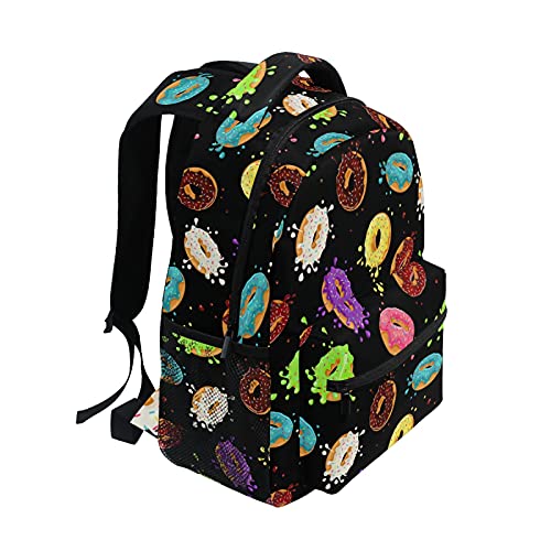 ALAZA Macaron Donuts Black Travel Laptop Backpack Durable College School Backpack