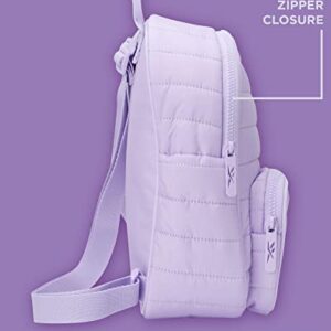 Reebok Women's Backpack - Artemis Quilted Shoulder Purse - Travel Gym Bag for Kids, Teens, and Adults, Size One Size, Pastel Lilac