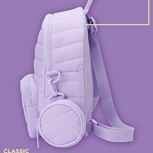 Reebok Women's Backpack - Artemis Quilted Shoulder Purse - Travel Gym Bag for Kids, Teens, and Adults, Size One Size, Pastel Lilac