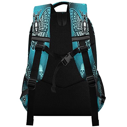 KEEPREAL Moth Dead Head Backpack Water Resistant Casual Daypacks Outdoor Sports Rucksack School Shoulder Bag for Boys Girls Teens