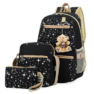 yookeyo girls school bag 3pcs for elementary, backpack/shoulder bag/handbag