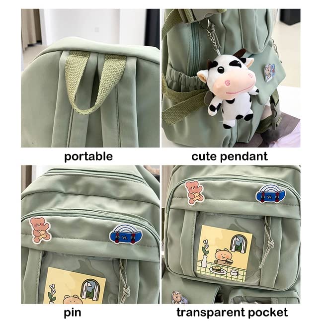 BXCNCKD kawaii backpack with pins kawaii school backpack cute backpack cute kawaii school backpack(Pink)