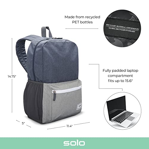 Solo Re:Solve Laptop Backpack, Blue/Gray, 15.6"