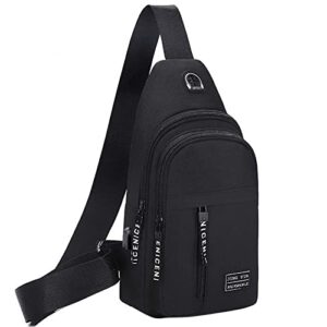 fanny pack for men – strap backpack bag crossbody waterproof backpack with usb headphone hole strap crossbody chest bag