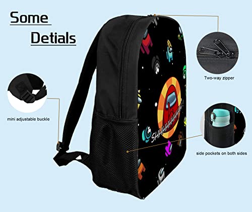 Game Backpack with Side Pockets Multifunction Laptop Bag Unique Book Bag Durable Travel Bag for Boy Girl Teen Adult