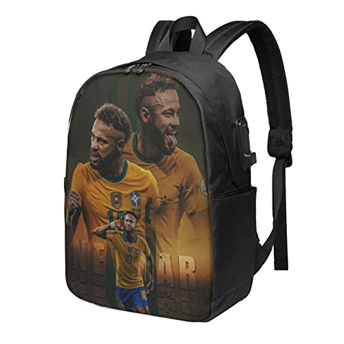 King Of Brazil #10 Neymar Classic 17 Inch Laptop Backpack Large Capacity College Backpacks School Bookbags For Women Men