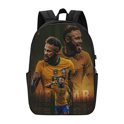 King Of Brazil #10 Neymar Classic 17 Inch Laptop Backpack Large Capacity College Backpacks School Bookbags For Women Men