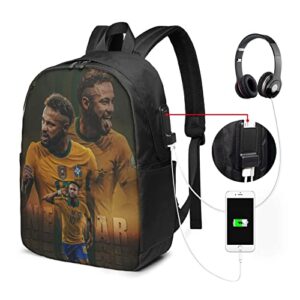 King Of Brazil #10 Neymar Classic 17 Inch Laptop Backpack Large Capacity College Backpacks School Bookbags For Women Men