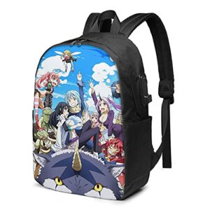 that time i got reincarnated as a slime backpack 17 inches with usb port anime backpack fashion lightweight laptop laptop backpack travel business mountaineering bag casual men and women backpack