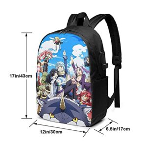 That Time I Got Reincarnated As A Slime Backpack 17 Inches With Usb Port Anime Backpack Fashion Lightweight Laptop Laptop Backpack Travel Business Mountaineering Bag Casual Men And Women Backpack