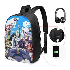 That Time I Got Reincarnated As A Slime Backpack 17 Inches With Usb Port Anime Backpack Fashion Lightweight Laptop Laptop Backpack Travel Business Mountaineering Bag Casual Men And Women Backpack