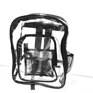 DV- Black-Clear Backpack | Heavy Duty | Clear PVC | Transparent Backpacks | Easy to use as a Bookbags