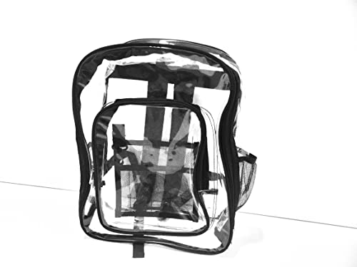 DV- Black-Clear Backpack | Heavy Duty | Clear PVC | Transparent Backpacks | Easy to use as a Bookbags