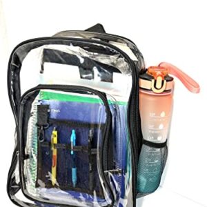 DV- Black-Clear Backpack | Heavy Duty | Clear PVC | Transparent Backpacks | Easy to use as a Bookbags